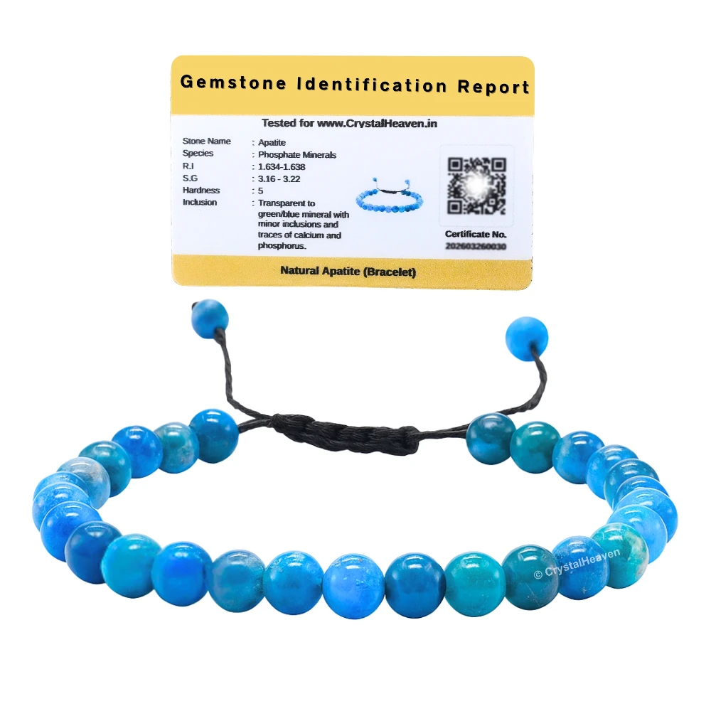 Apatite Healing Crystal Bracelets - 6mm Beads (Adjustable)