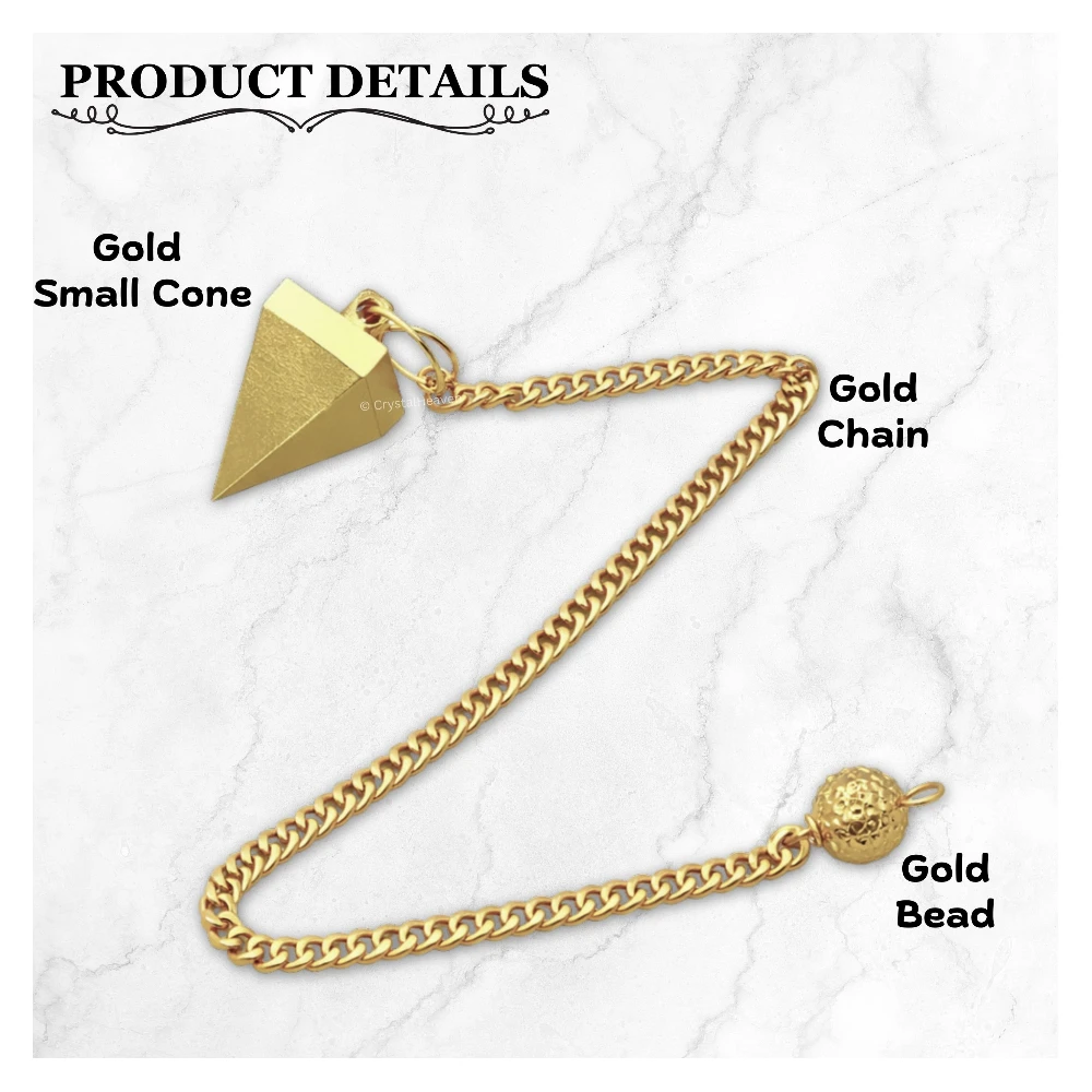 Metal Brass Pendulum - Gold Small Cone (MP121)