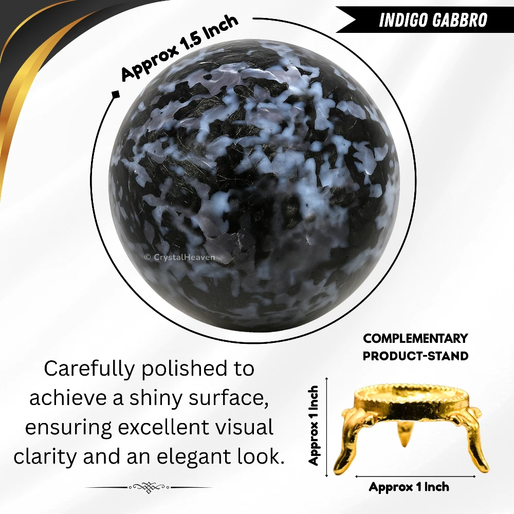 Indigo Gabbro Sphere (1.5 Inch)