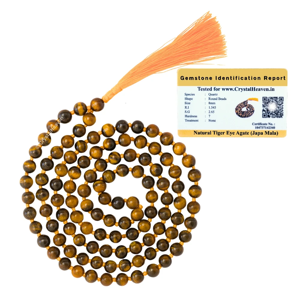 Tiger Eye Japa Mala (Hand Knotted/8mm)
