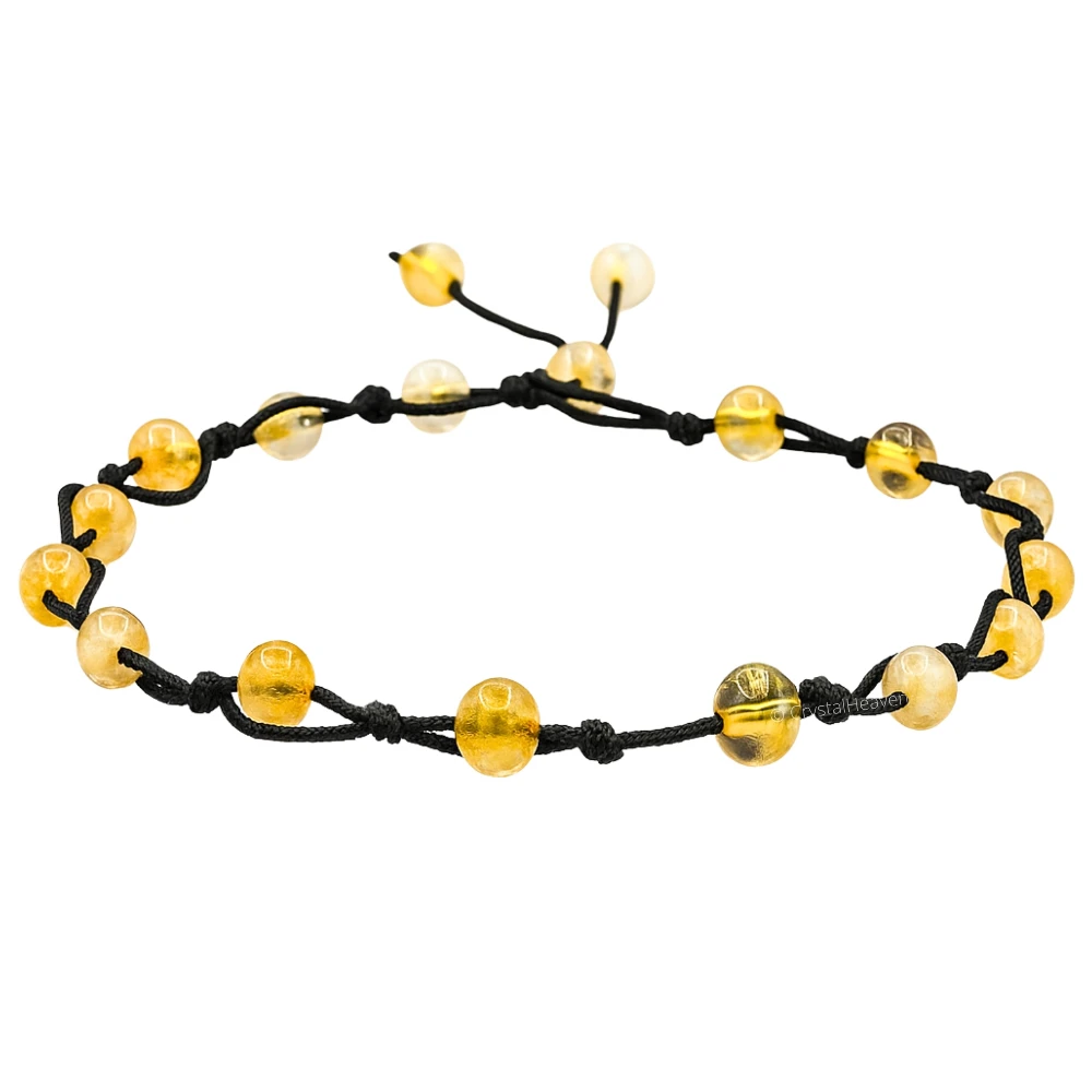 Citrine Anklet (Hand Knotted)
