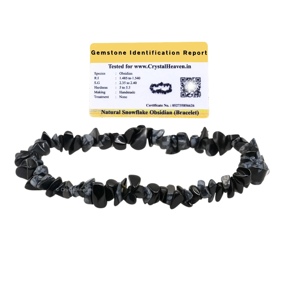 Snowflake Obsidian Chips Bracelet