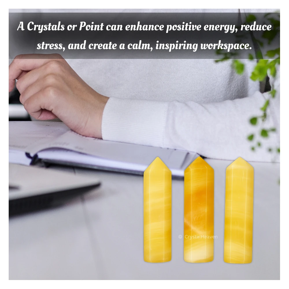 Yellow Calcite Pencil Points (Set of 3)