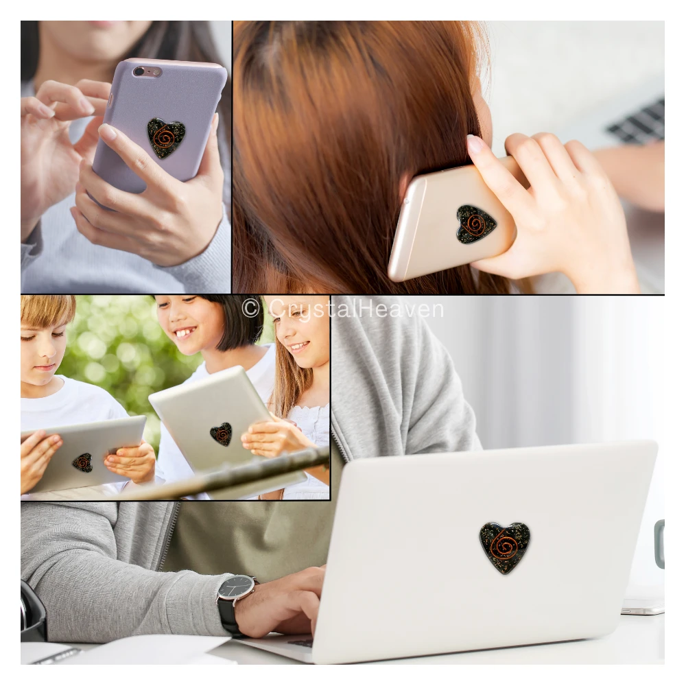 Shungite Orgone Phone Sticker - Heart (Pack of 2)