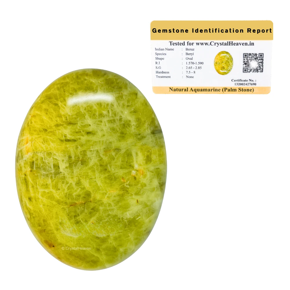 Yellow Aquamarine Palm Stone
