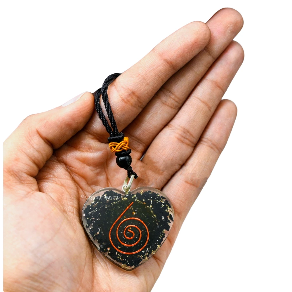 Shungite Necklace - Copper Coil (Heart)