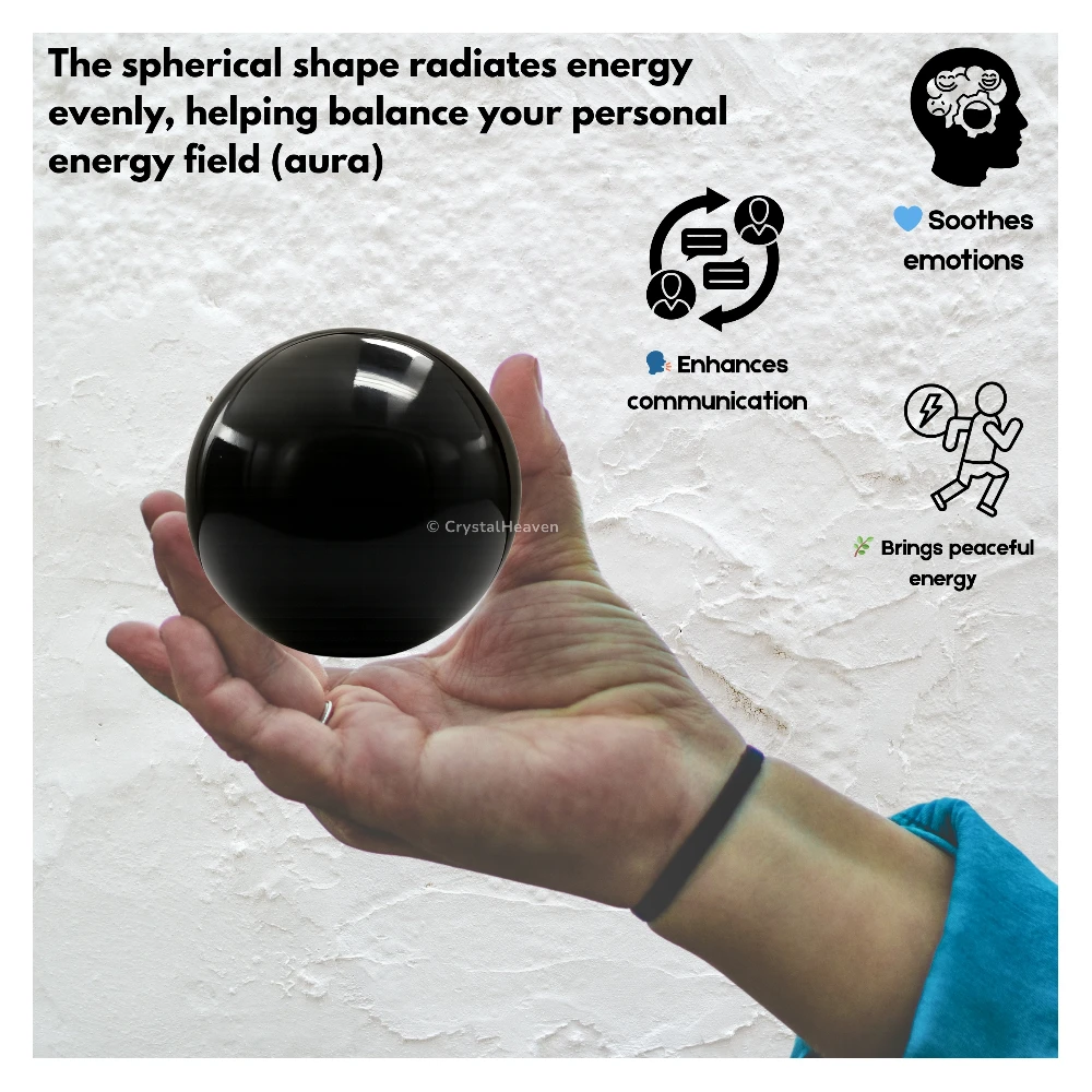 Black Agate Sphere (2 Inch)