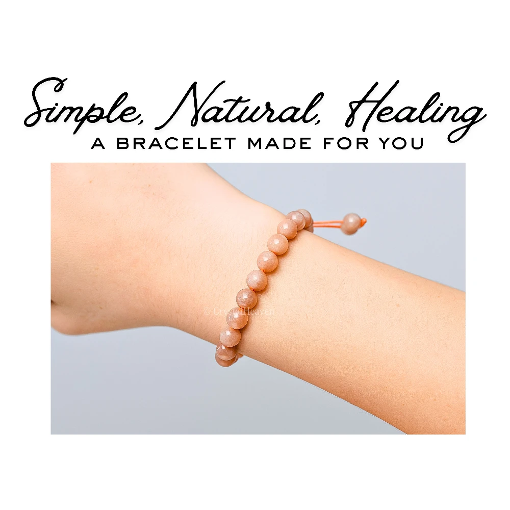 Peach Moonstone Bracelet (Adjustable)