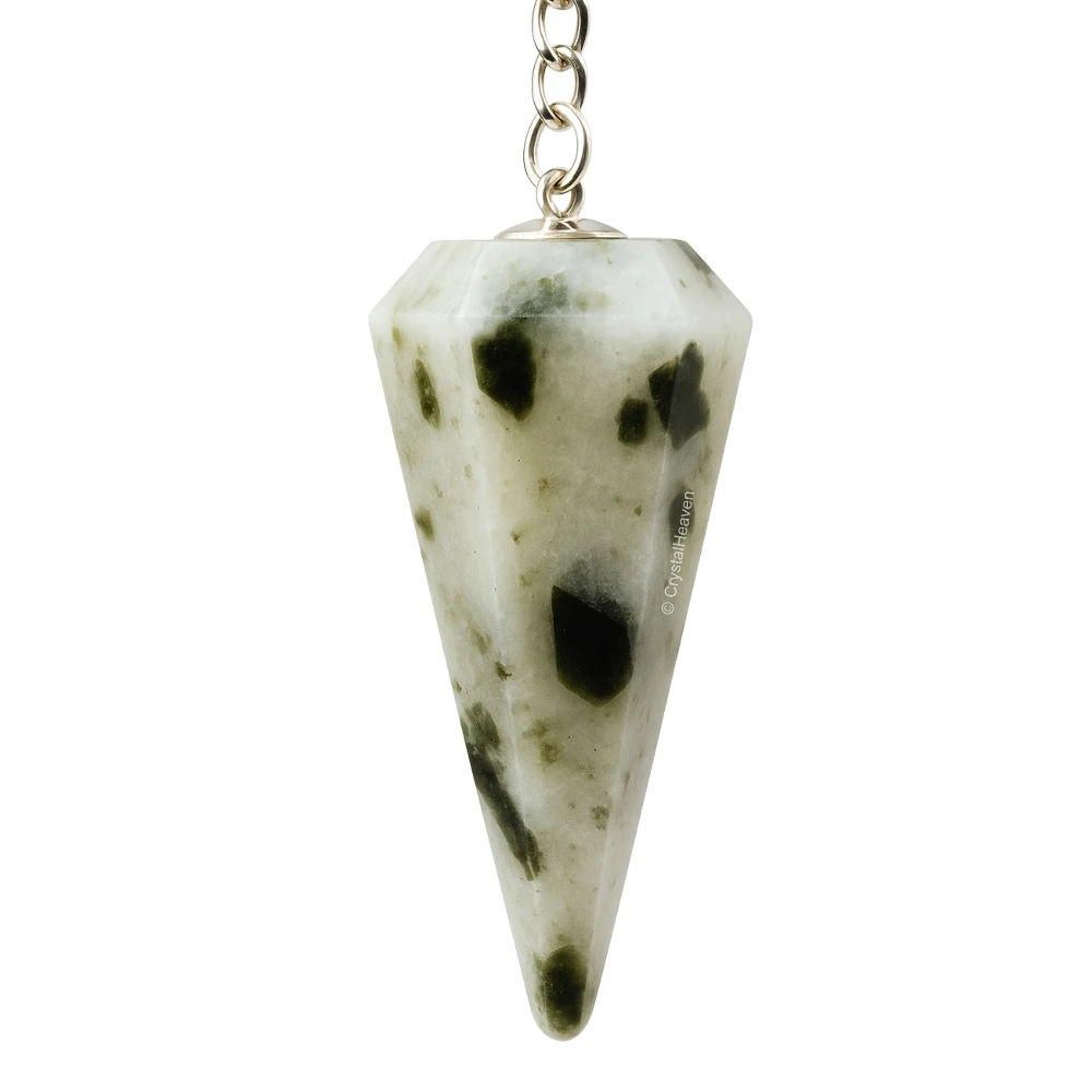 Green Tourmaline in Quartz Pendulum