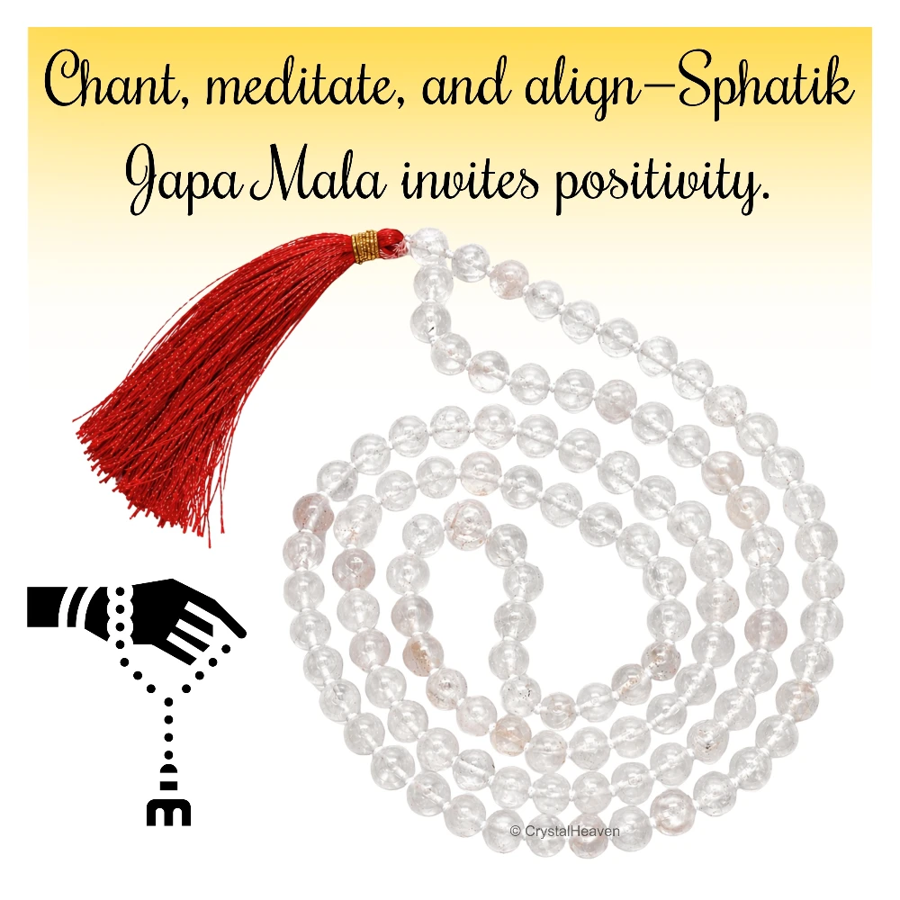 Sphatik Mala - B Grade 108 Beads (7mm) (Hand Knotted)