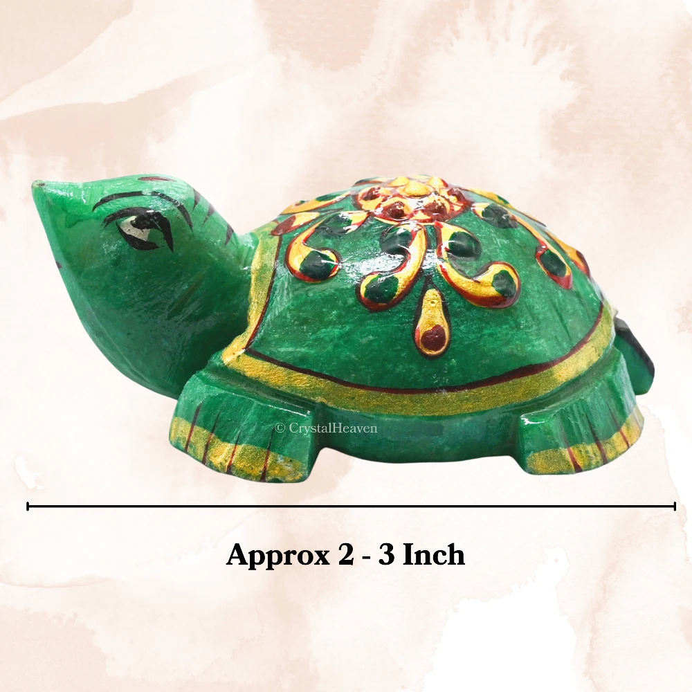 Green Aventurine Crystal Gemstone Hand Painted Tortoise (2-3 Inch)