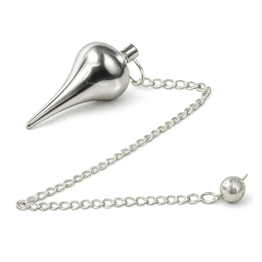 Metal Brass Pendulum - Dome Cone Point Silver (MP119)