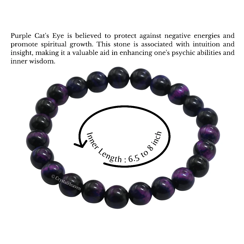 Purple Tiger Cat's Eye Bracelet (Elastic)