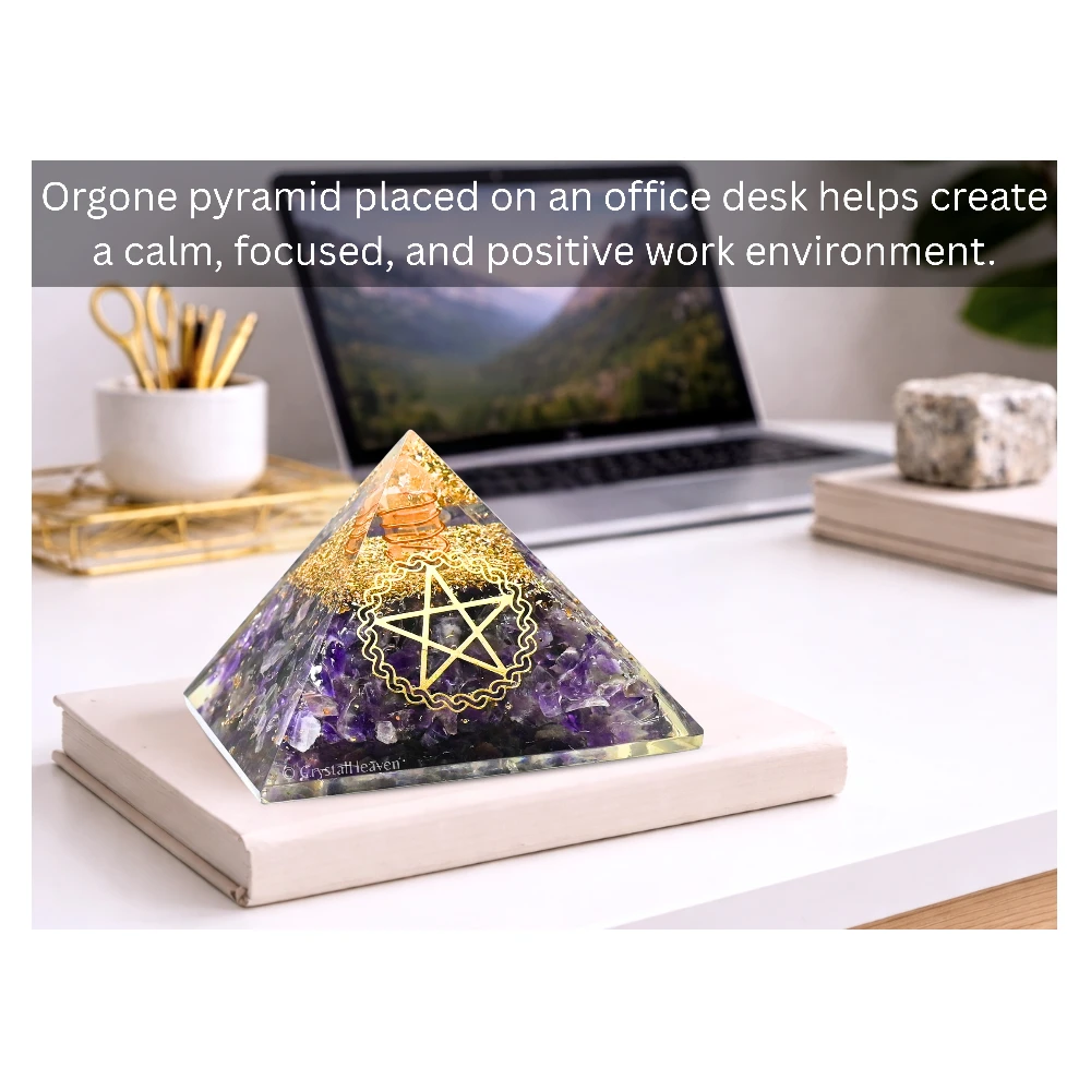 Amethyst Orgone Pyramid (Pentacle)