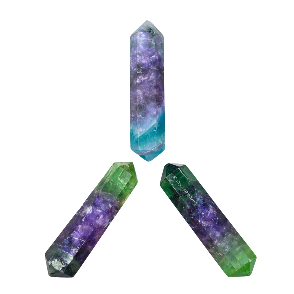 Multi Fluorite Pencil Points (Double Terminated) (Set of 10)