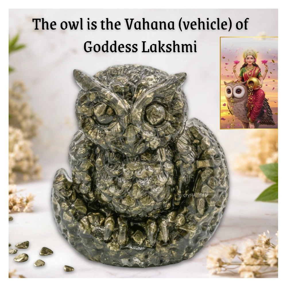 Natural Pyrite Owl