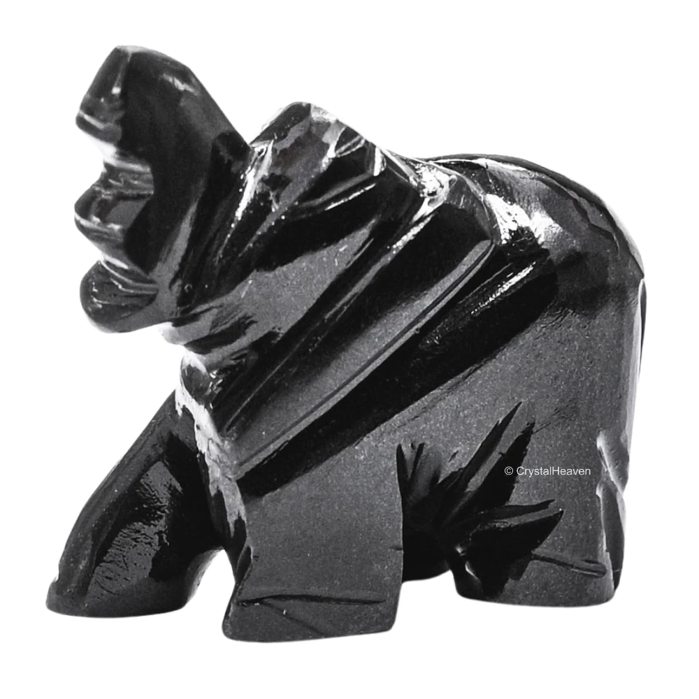 Black Agate Crystal Elephant