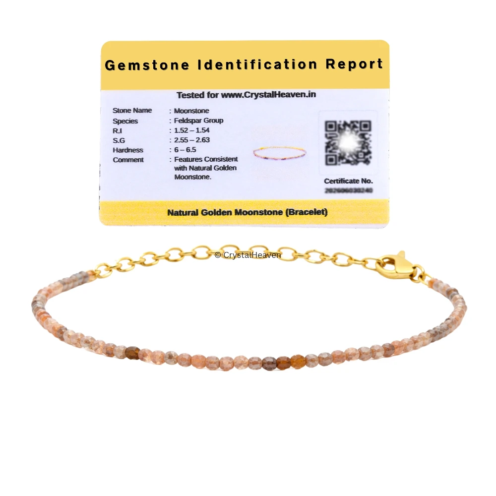 Golden Moonstone Bracelets - 2mm Faceted Beads (Gold)