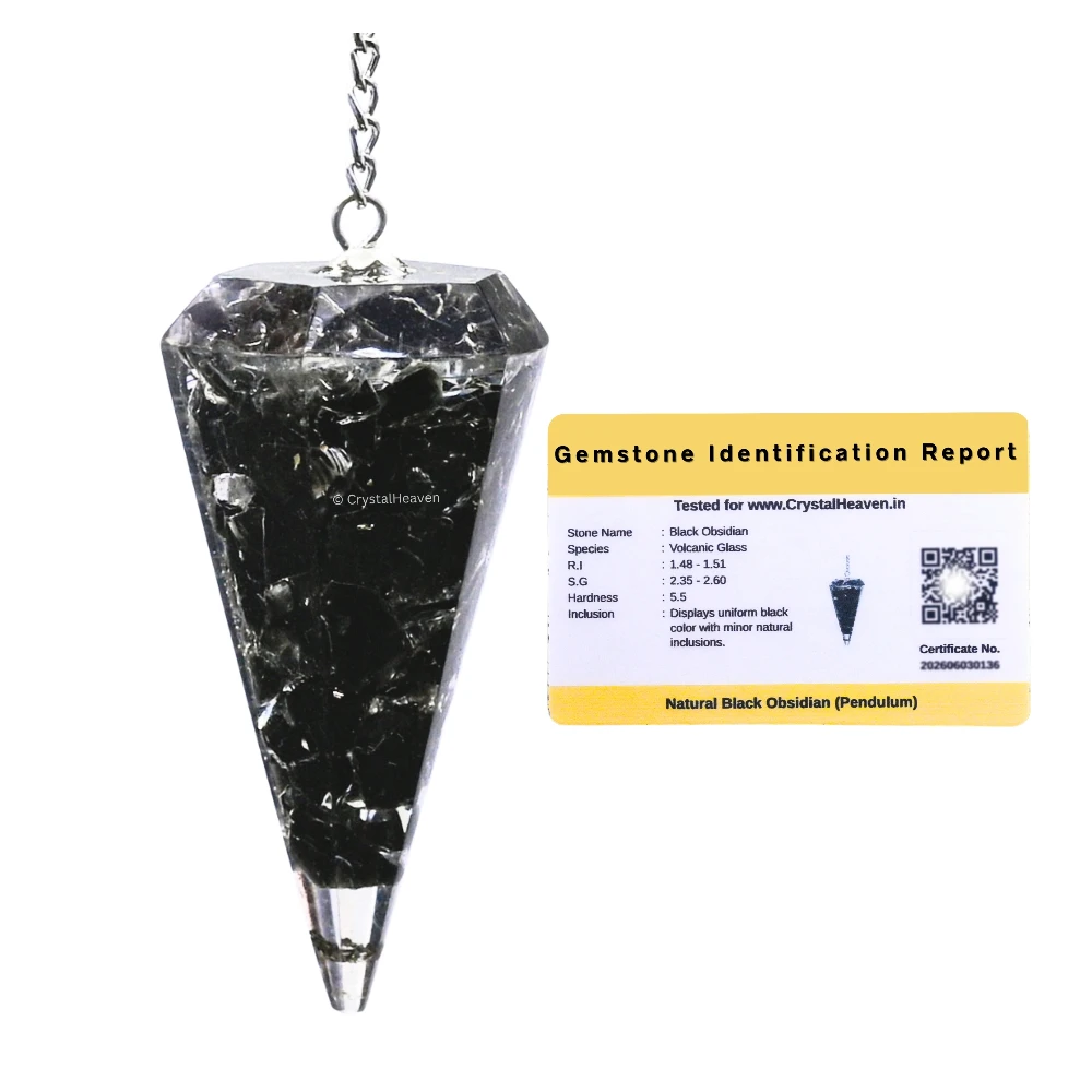 Black Obsidian Crystal Orgone Pendulum