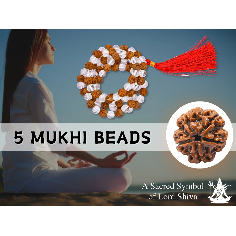 Original Rudraksha Sphatik Mala (Hand Knotted)
