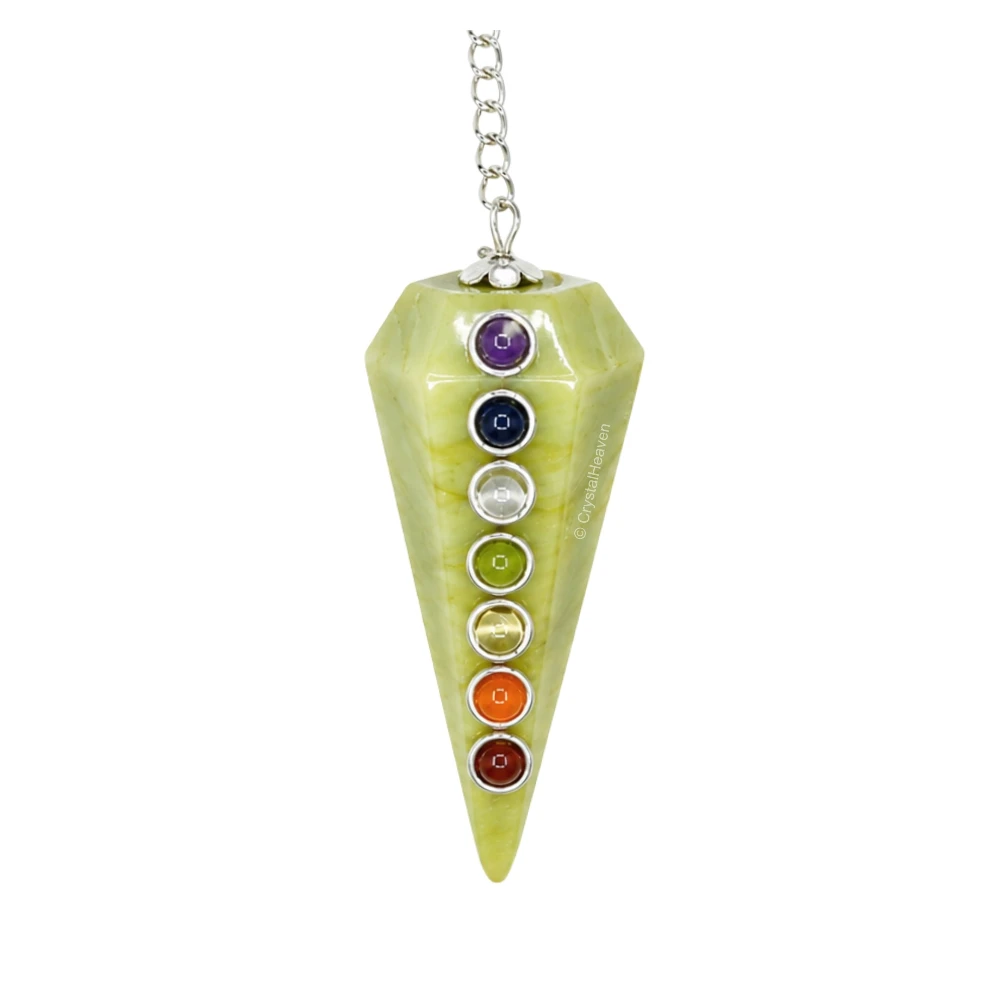Serpentine Pendulum with Chakra Beads