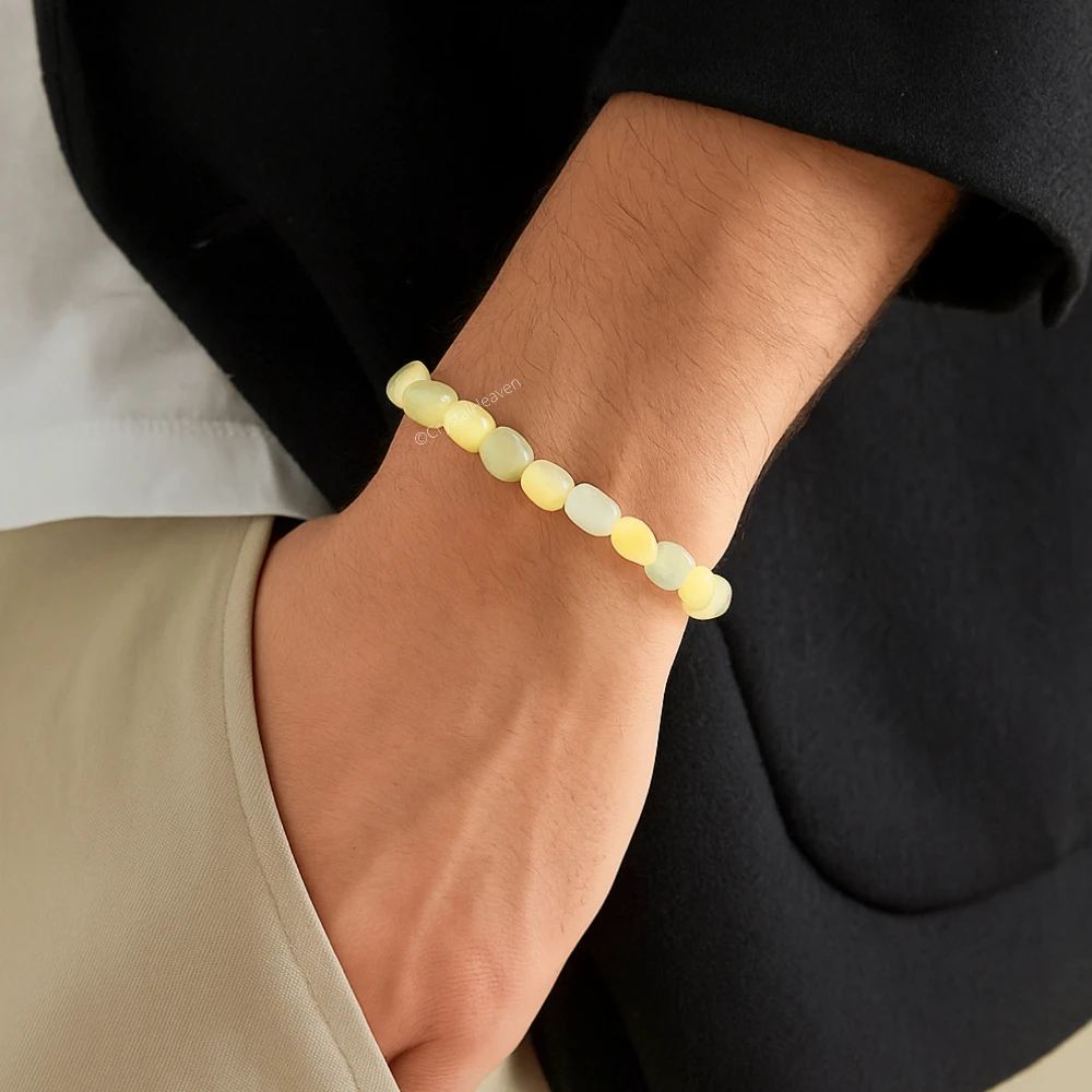 White Moonstone Tumbled Bracelet (Elastic)