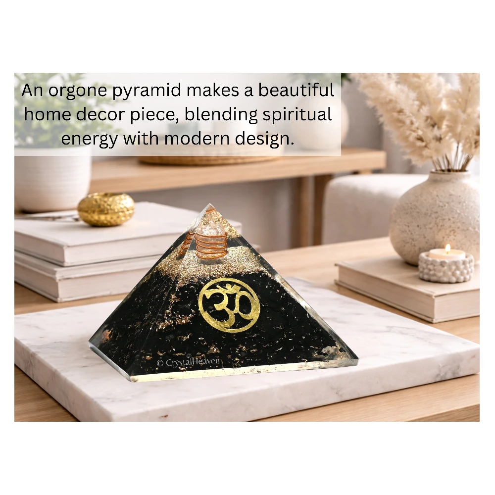 Black Tourmaline Orgone Pyramid (Small OM)