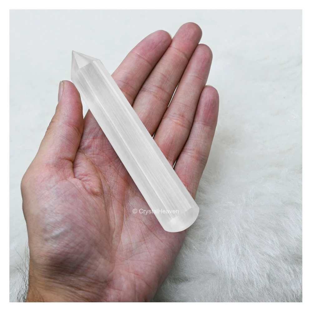Large Selenite Wand (Faceted)