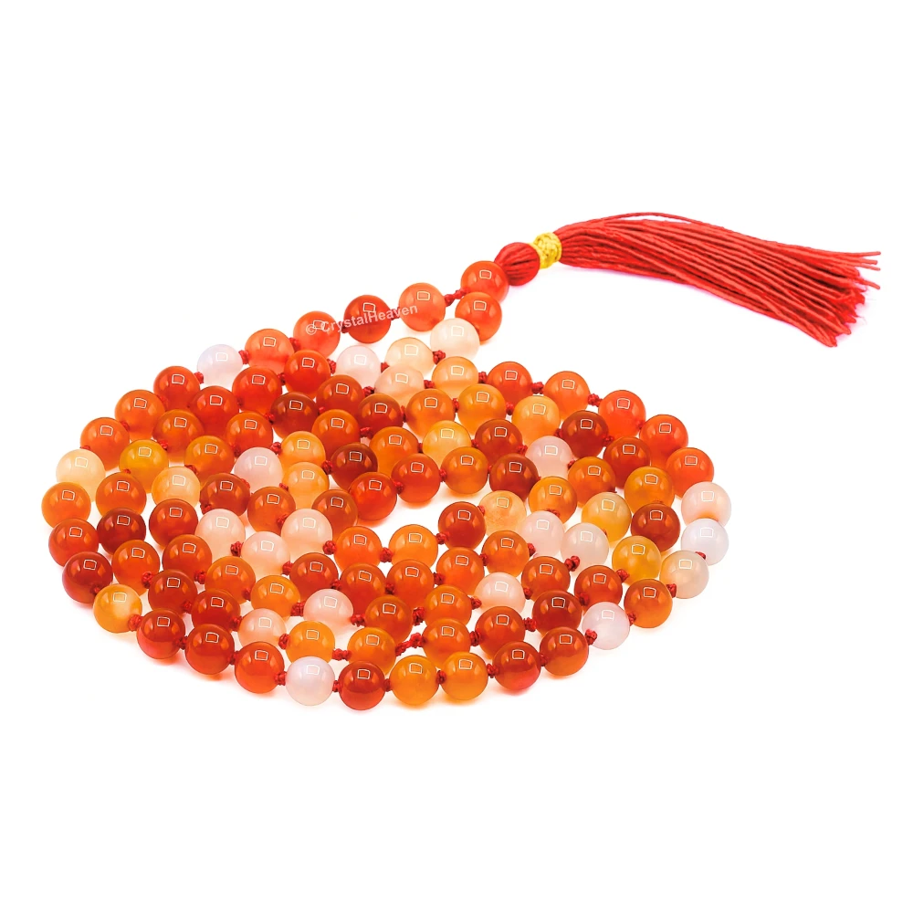 Carnelian Japa Mala (Hand Knotted)