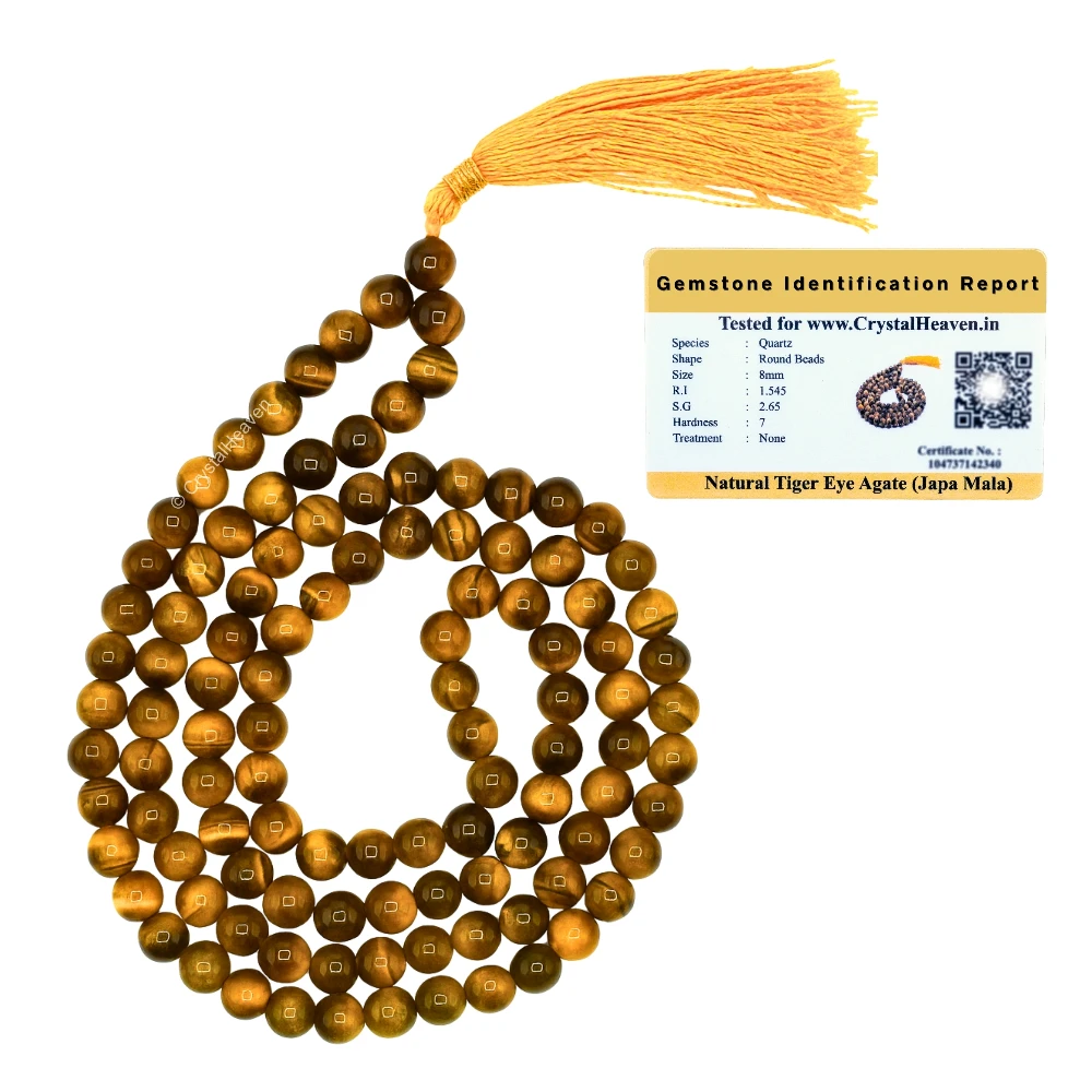 Tiger Eye Japa Mala (Without Knot/8mm)