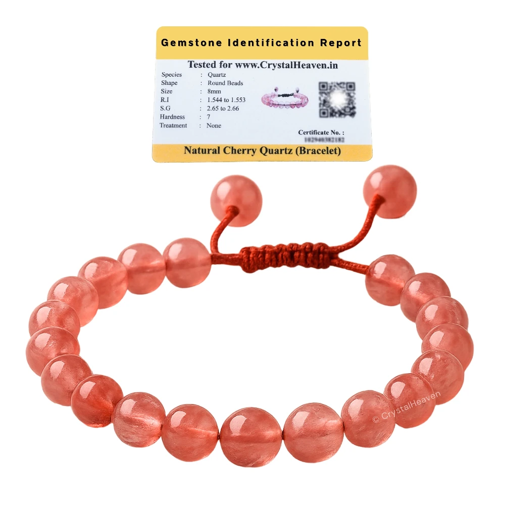 Cherry Quartz Bracelet (Adjustable)