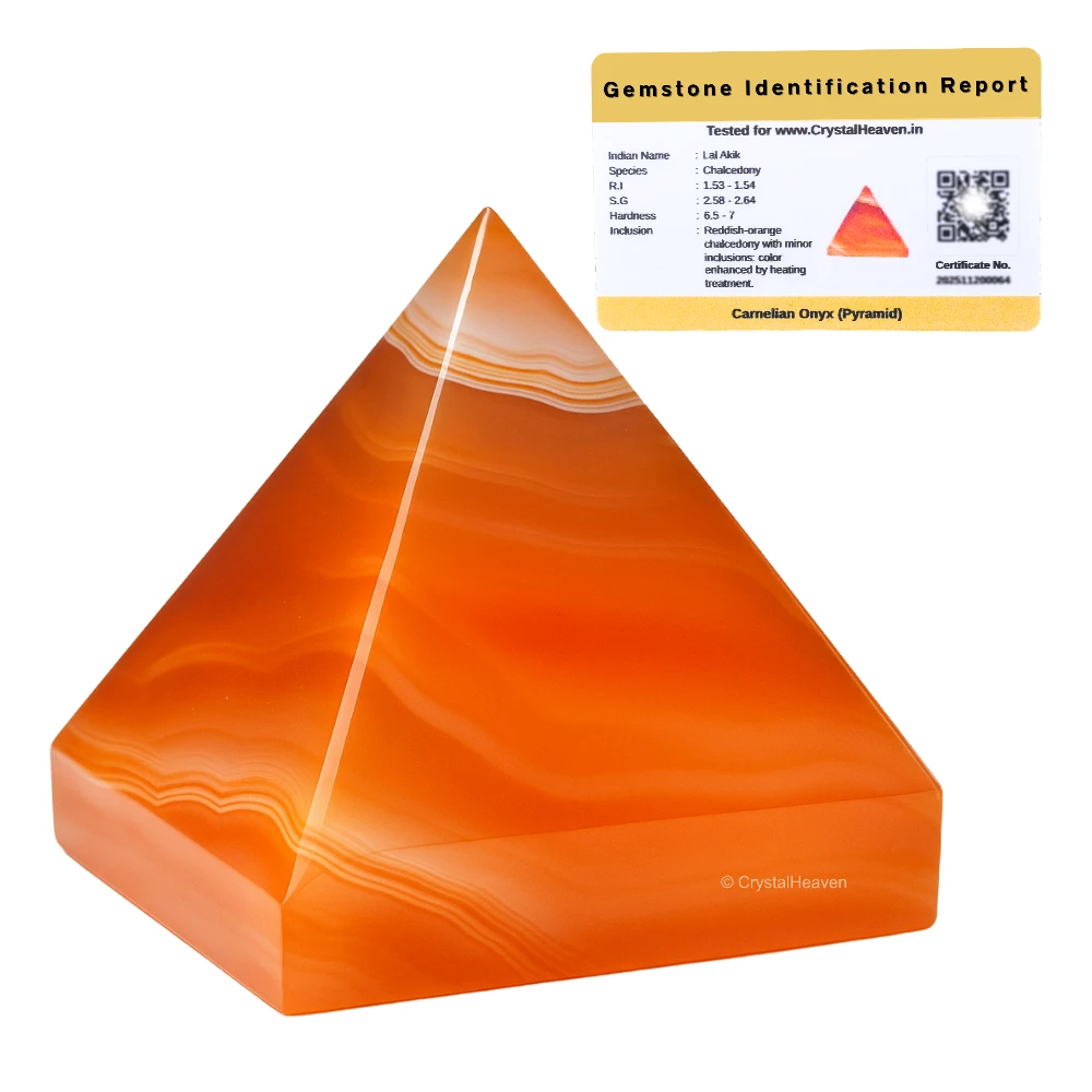 Carnelian Onyx Pyramid (1 Inch)