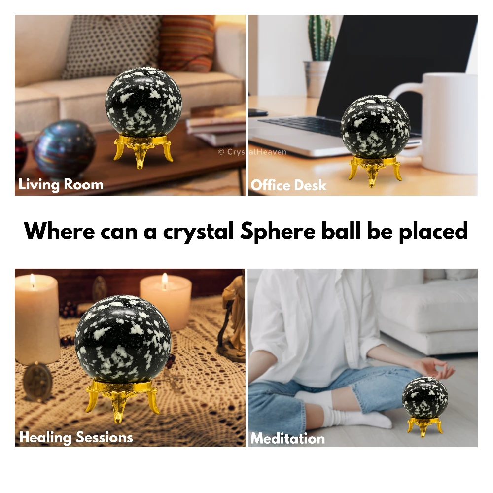 Black and White Tourmaline Sphere (1.5 Inch)