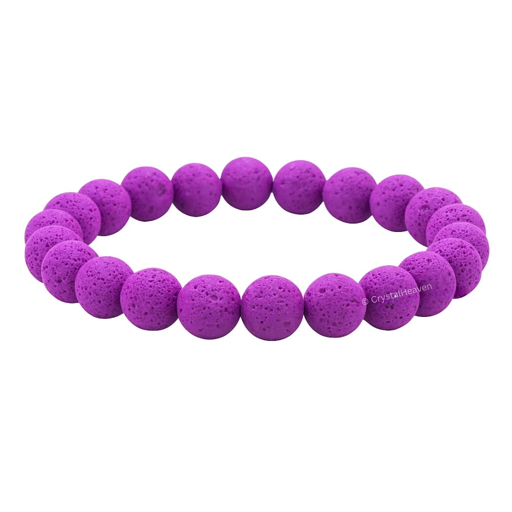 Purple Lava Stone Bracelet (Elastic)