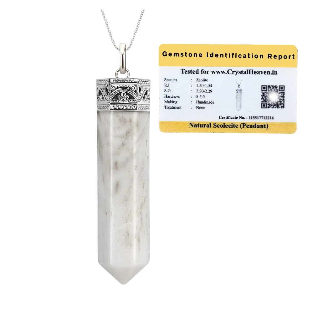 Scolecite Necklace - Pencil Point (Silver)