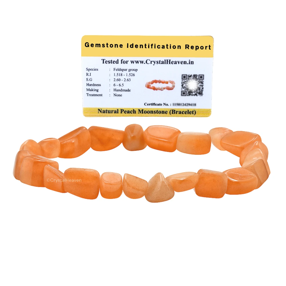 Peach Moonstone Tumbled Bracelet (Elastic)