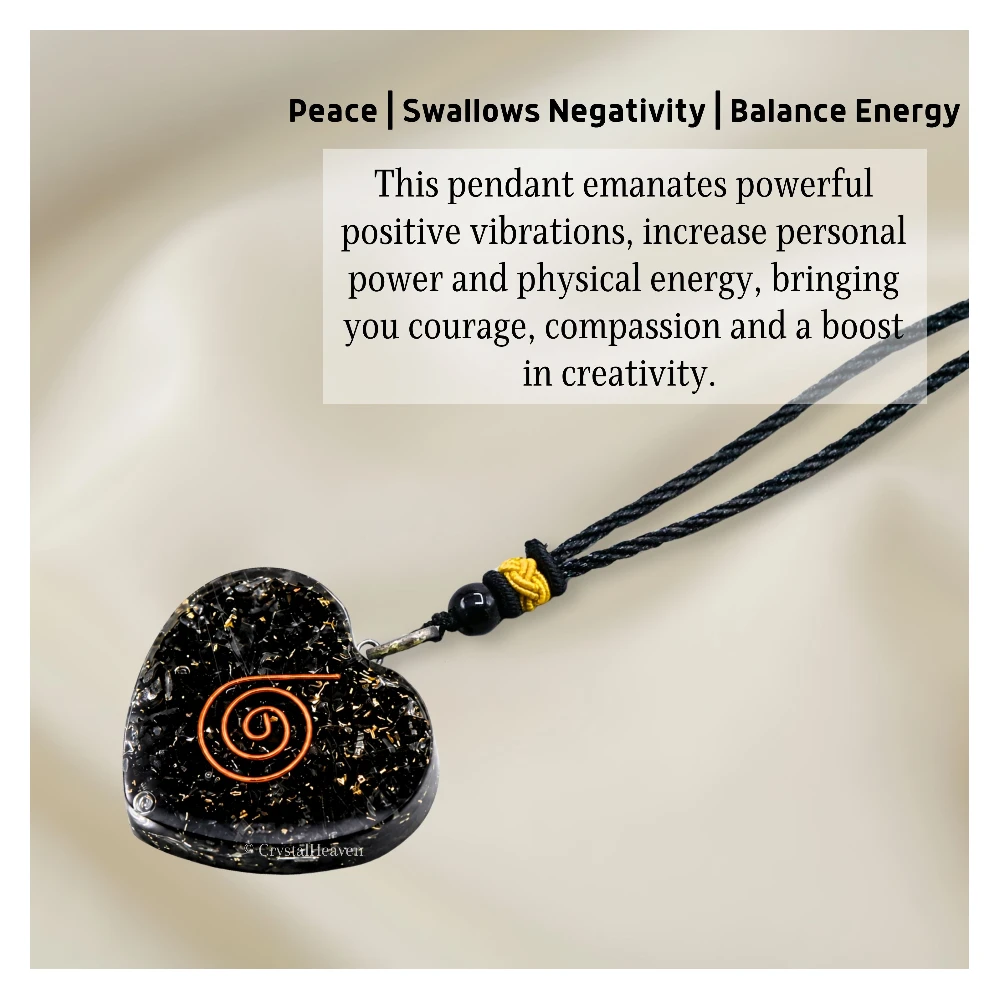 Shungite Necklace - Copper Coil (Heart)