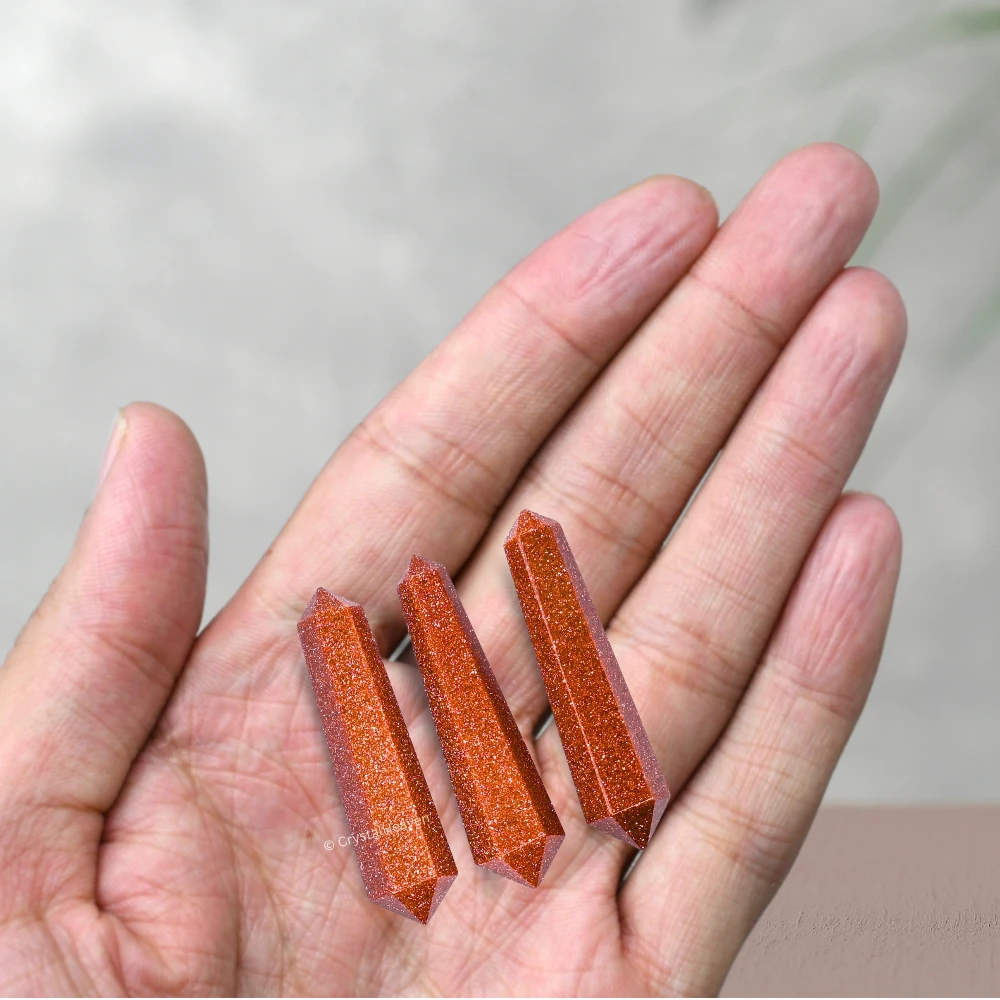Red Goldstone Pencil Points (Double Terminated) (Set of 3)