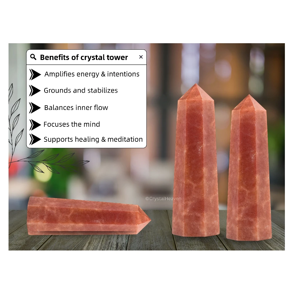 Strawberry Quartz Tower (3" to 4" inch)