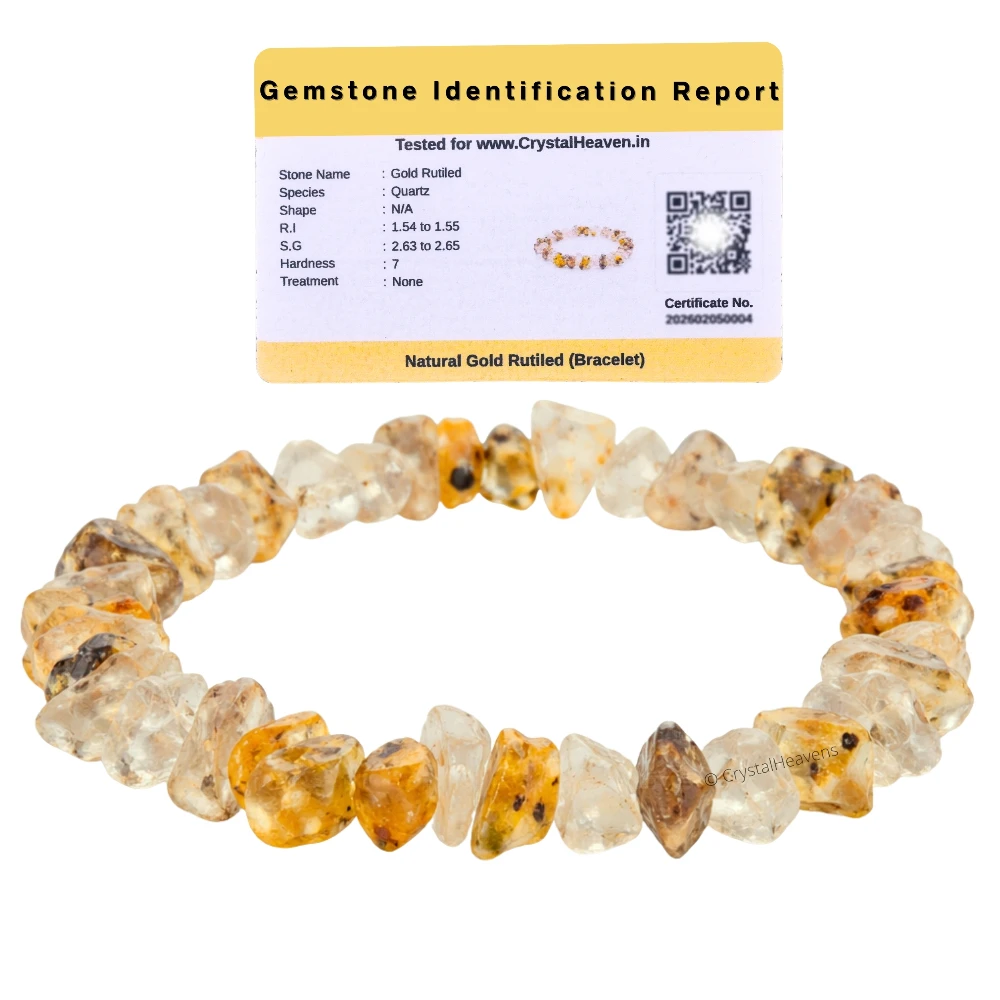 Golden Rutilated Quartz Chips Bracelet