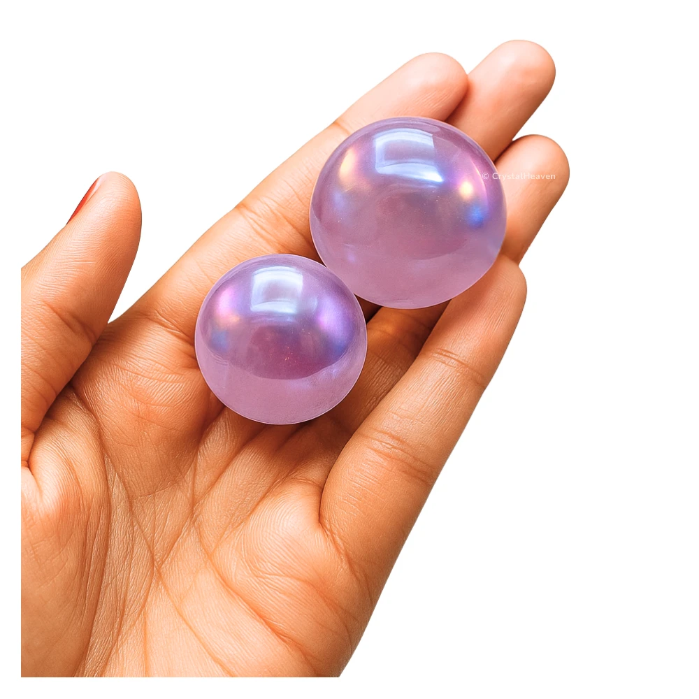 Angel Aura Rose Quartz Sphere (1 Inch)