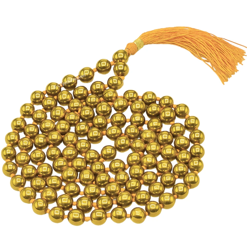 Golden Hematite Japa Mala (Hand Knotted)