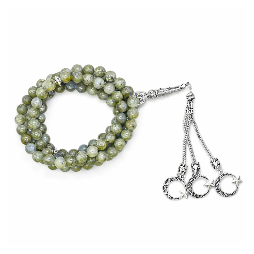 Labradorite Crystal Tasbih (Silver)