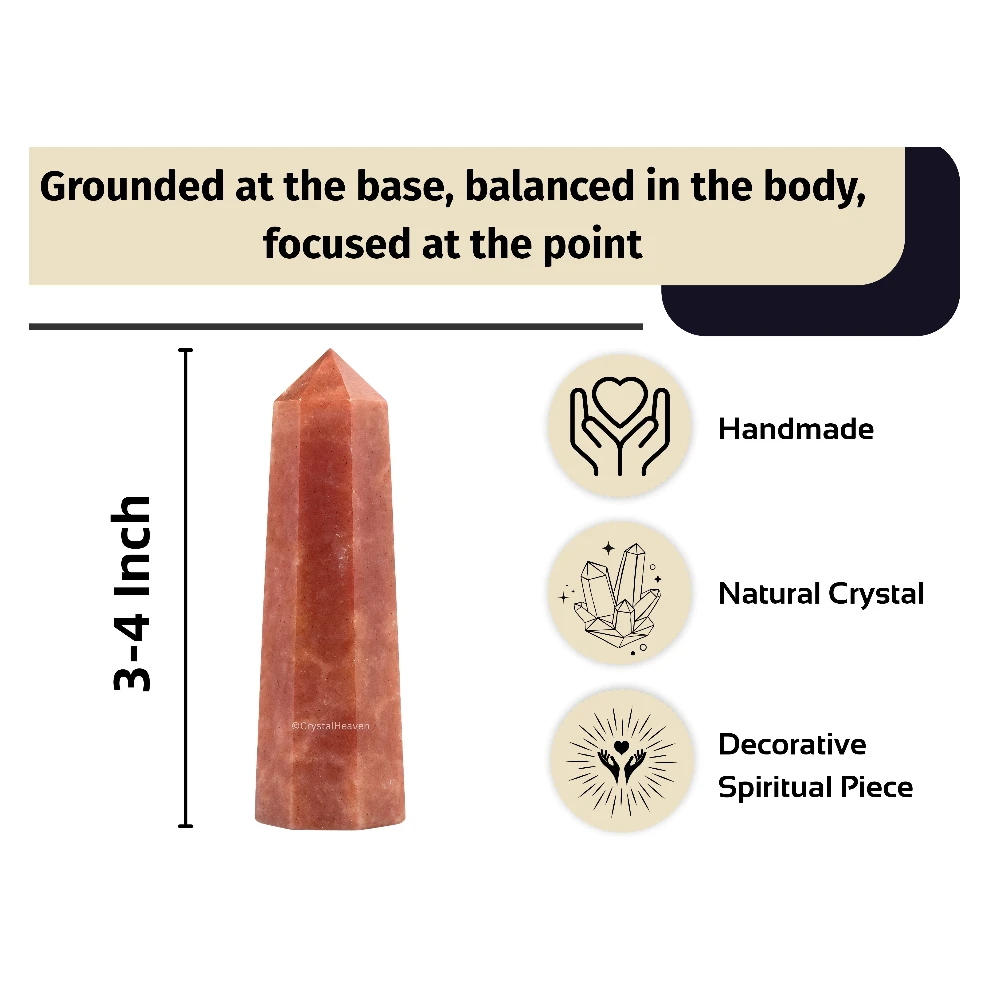 Strawberry Quartz Tower (3" to 4" inch)