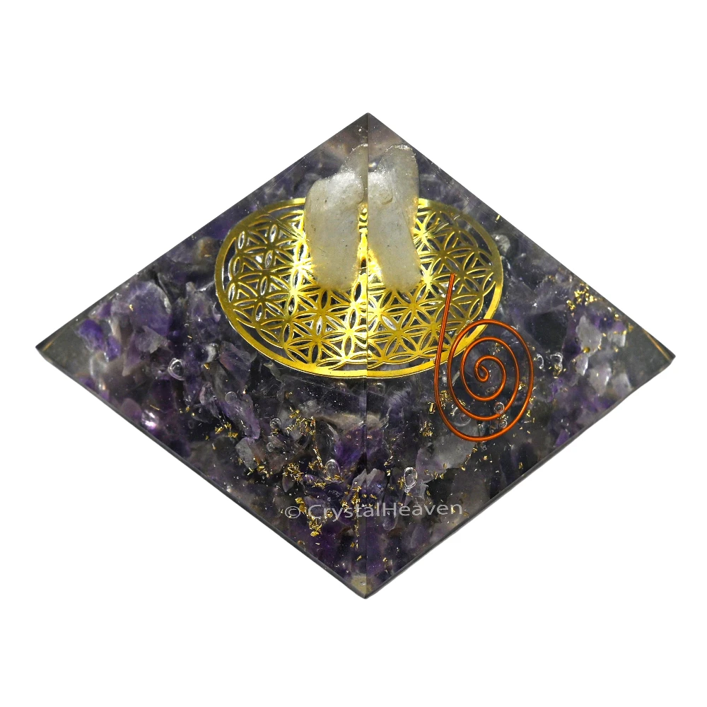 Amethyst Orgone Pyramid (Copper with Angel)