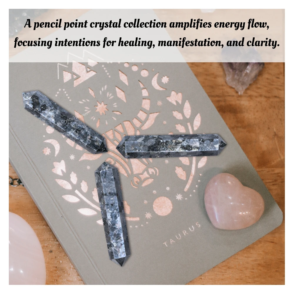 Larvikite Pencil Points (Double Terminated) (Set of 3)