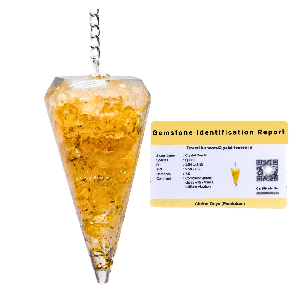 Citrine Onyx Crystal Orgone Pendulum