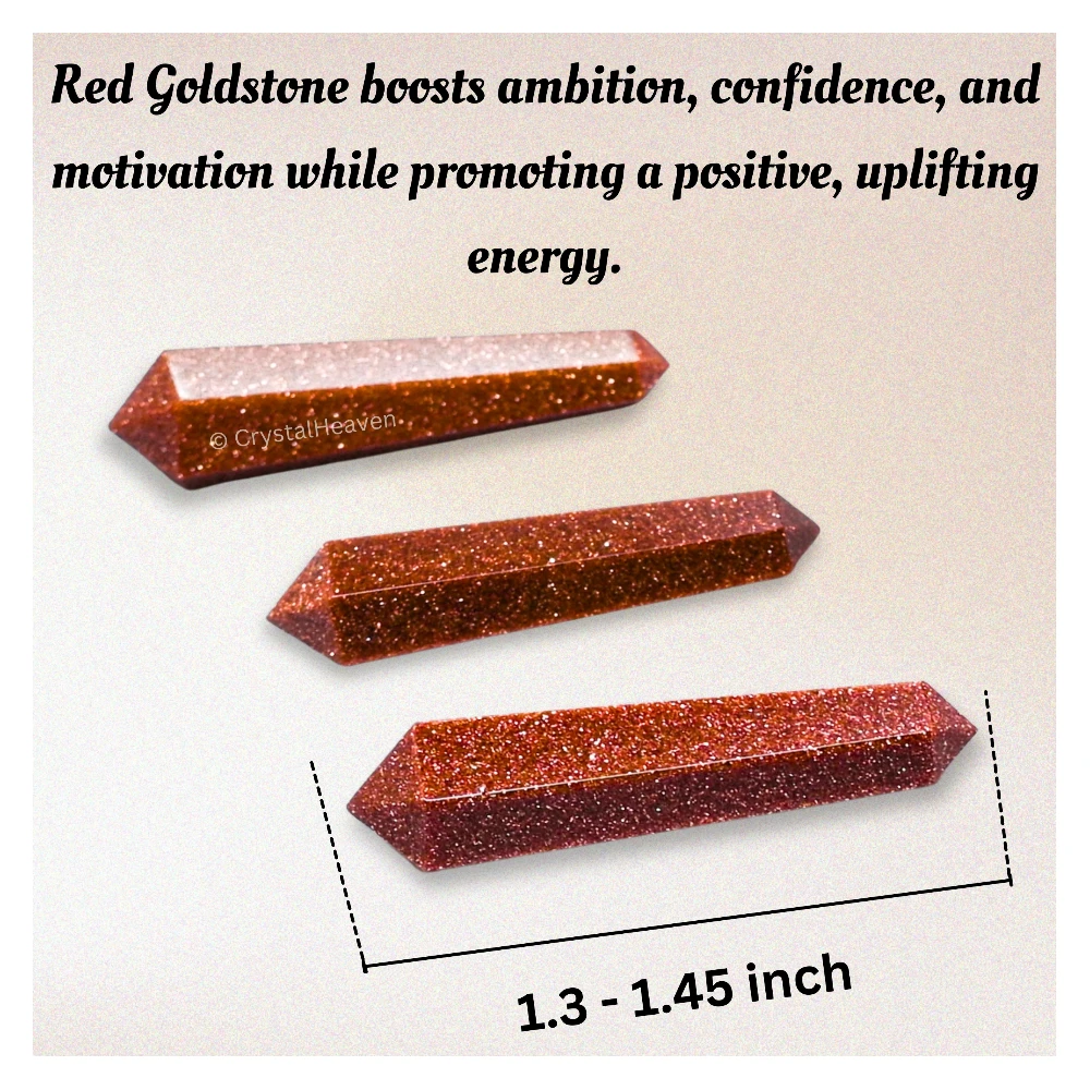 Red Goldstone Pencil Points (Double Terminated) (Set of 3)