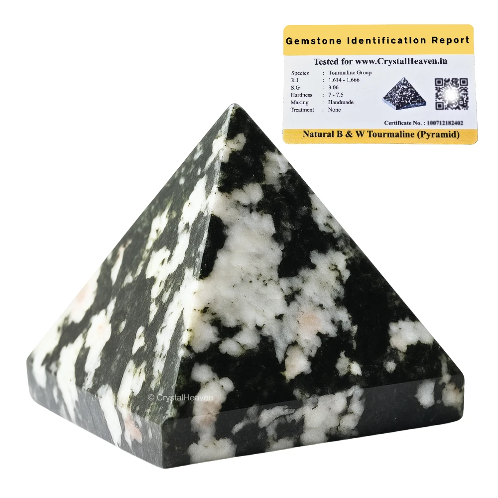 Black and White Tourmaline Pyramid (2 Inch)