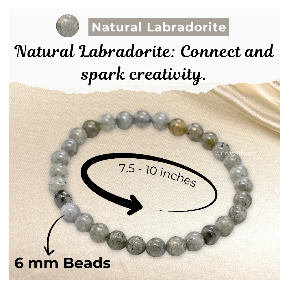 Labradorite Healing Crystal Bracelets - 6mm Beads